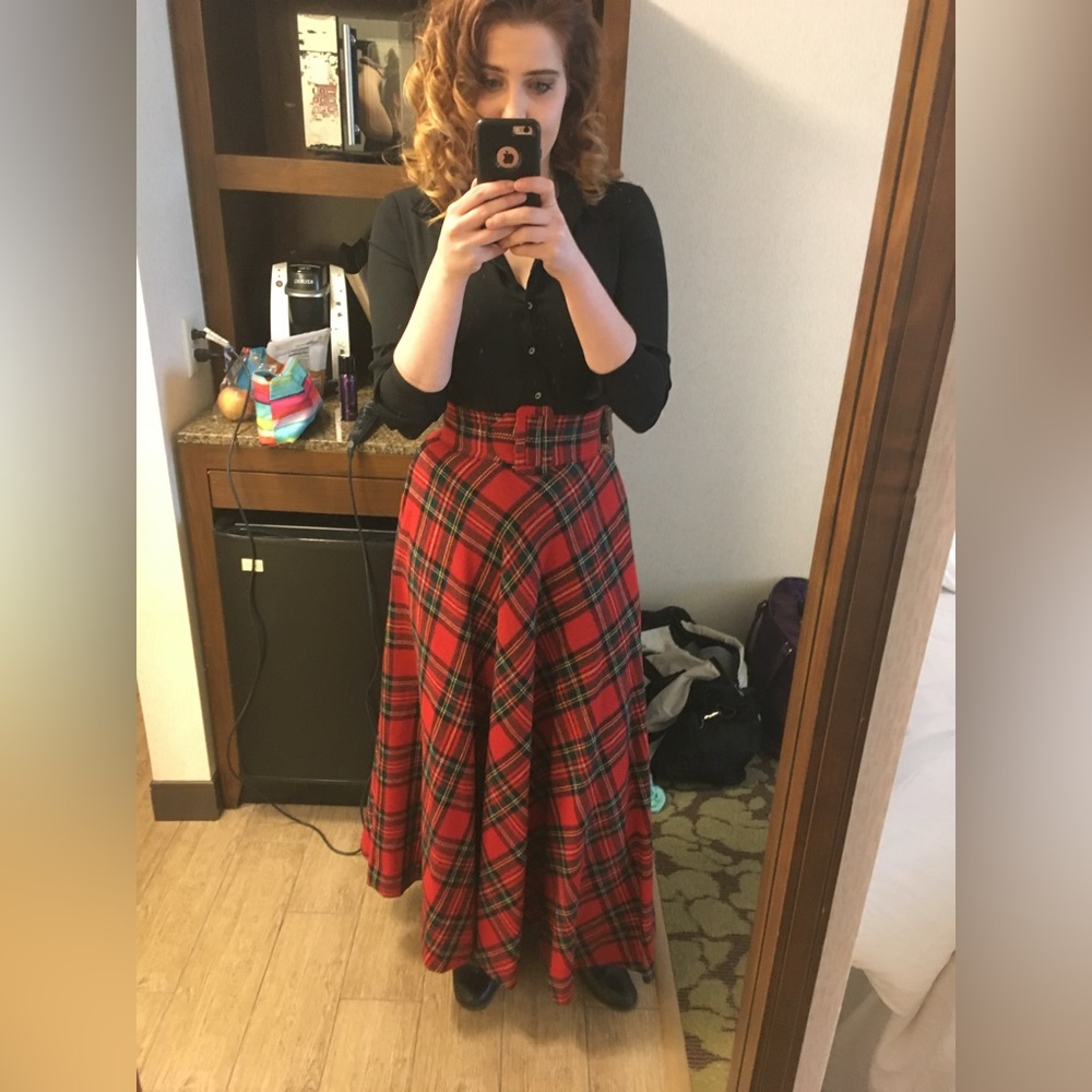 Vintage Plaid Skirt and Belt
